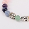 Stretch Buddhist Jewelry Multi-Color Gemstone Chakra Bracelets BJEW-JB01690-04-2