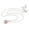 Zinc Alloy Crystal Rhinestone Sport Ball Pendant Cable Chain Necklaces NJEW-U024-01P-02-4
