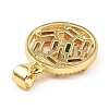 Real 18K Gold Rack Plating Brass Micro Pave Cubic Zirconia Pendants ZIRC-L100-144G-02-2