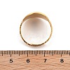 Flat Round 304 Stainless Steel Open Cuff Ring for Women RJEW-M049-01G-02-3