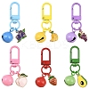 6Pcs Alloy Enamel Pendant Decorations HJEW-YW00171-1