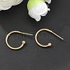 304 Stainless Steel C-shaped Hoop Circle Ball Stud Earrings X-STAS-K204-04G-8