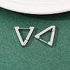 304 Stainless Steel Triangle Hoop Earrings EJEW-P324-01P-2