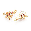 Brass Micro Pave Cubic Zirconia Charms KK-N263-145C-G-2
