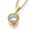 Brass Micro Pave Cubic Zirconia Pendant Necklaces NJEW-L146-01G-1