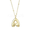 1Pc Initial Letter Brass Pendant Necklaces NJEW-YW0001-24A-1