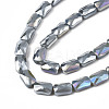 Electroplate Opaque Solid Color Glass Beads Strands X-EGLA-N002-25-A09-3