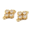 Rack Plating Brass Pave Cubic Zirconia Connector Charms KK-O142-44G-3
