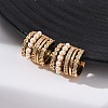 Multilayer C-Shaped Brass Micro Pave Clear Cubic Zirconia Cuff Earrings EJEW-Z127-03G-2