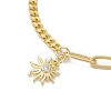 Sun Brass Clear Cubic Zirconia Charm Bracelets BJEW-JB10392-01-3