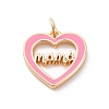Mother's Day Brass Enamel Pendants KK-D360-21G-01-1