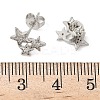 Star Brass Micro Pave Clear Cubic Zirconia Stud Earrings LS-EJEW-F383-06P-3