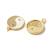 Brass Micro Pave Cubic Zirconia with Synthetic Opal Pendants KK-D096-12G-2