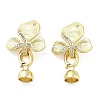 Brass Micro Pave Clear Cubic Zirconia Fold Over Clasps KK-Z080-05G-1