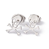 Non-Tarnish 304 Stainless Steel Tiny Hollow Out Skull Stud Earrings for Women LS-STAS-A065-07P-1