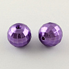 ABS Plastic Imitation Pearl Faceted Round Beads MACR-S251-A64-1