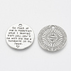 Tibetan Style Alloy Quote Pendants for Teachers' Day TIBE-Q085-05AS-LF-2
