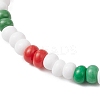 Christmas Glass Seed & Handmade Lampwork Beads Stretch Bracelets for Women BJEW-MZ00197-01-4