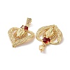 Brass Micro Pave Cubic Zirconia Pendants ZIRC-F134-25G-02-3
