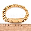 304 Stainless Steel Cuban Link Chain Bracelets for Men Women BJEW-C124-02G-5