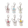 Angel Glass Beaded & Alloy Pendant Decorations HJEW-MZ00192-2