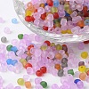 6/0 Transparent Frosted Colors Round Glass Seed Beads X-SEED-K003-4mm-M03-1
