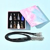 DIY Natural & Synthetic Gemstone Teardrop Pendant & Waxed Cord Pendant Necklace Making Kits DIY-FS0008-48-8