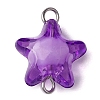 Transparent Acrylic Star Connector Charms PALLOY-JF02814-3