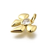 Brass Micro Pave Cubic Zirconia Charms KK-P295-43G-2
