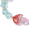Moon and Star Glass Beaded Stretch Bracelet BJEW-JB09956-3