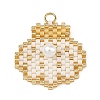 Shell Pearl & Glass Seed Beaded Pendants PALLOY-MZ01437-01-1