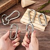6Pcs 2 Style 304 Stainless Steel Rock Climbing Carabiners STAS-TA0001-33P-6