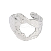Non-Tarnish 304 Stainless Steel Textured Open Cuff Rings LS-RJEW-C095-08A-P-2