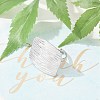 Anti-Tarnish 304 Stainless Steel Rectangle Open Cuff Rings RJEW-M047-12P-4