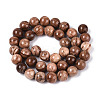 Natural Wood Lace Stone Wooden Jasper Beads Strands G-T143-30A-04-2
