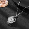 Tarnish Resistant 304 Stainless Steel Cable Chain Macrame Pouch Empty Stone Holder for Pendant Necklaces Making NJEW-TA00117-01-5