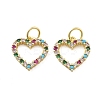Brass Micro Pave Cubic Zirconia Pendants KK-C092-24G-G-1
