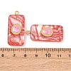 304 Stainless Steel Resin Pendants STAS-F352-07C-04-3