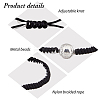 4 Sets 4 Colors Alloy Baseball Braided Bead Bracelets Set BJEW-AN0001-40-3