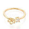 Flower Brass Micro Pave Cubic Zirconia Cup Peg Ring Settings LS-KK-N274-15G-2