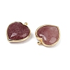 Natural Strawberry Quartz Pendants G-K347-10G-05-2