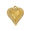 304 Stainless Steel with Rhinestone Pendants STAS-OY005-02G-1