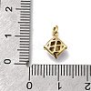 Rhombus Brass with Glass Charms KK-G525-02G-01-3