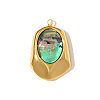 304 Stainless Steel Paua Shell Pendants STAS-OY008-90G-1