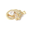Brass Micro Pave Cubic Zirconia Pendants ZIRC-I071-21G-2