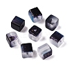 Frosted Glass Beads with Golden Glitter Powder DGLA-NH001-8mm-01B-1