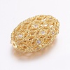 Brass Micro Pave Cubic Zirconia Beads ZIRC-G125-44G-2