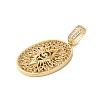 Rack Plating Brass Micro Pave Clear Cubic Zirconia Pendants KK-C067-09G-04-2