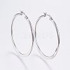 Tarnish Resistant 304 Stainless Steel Big Hoop Earrings LS-EJEW-F105-19P-1