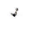 Angel Wing Heart 316L Surgical Stainless Steel Pave Cubic Zirconia Tongue Rings FS-WG901EE-11-1
